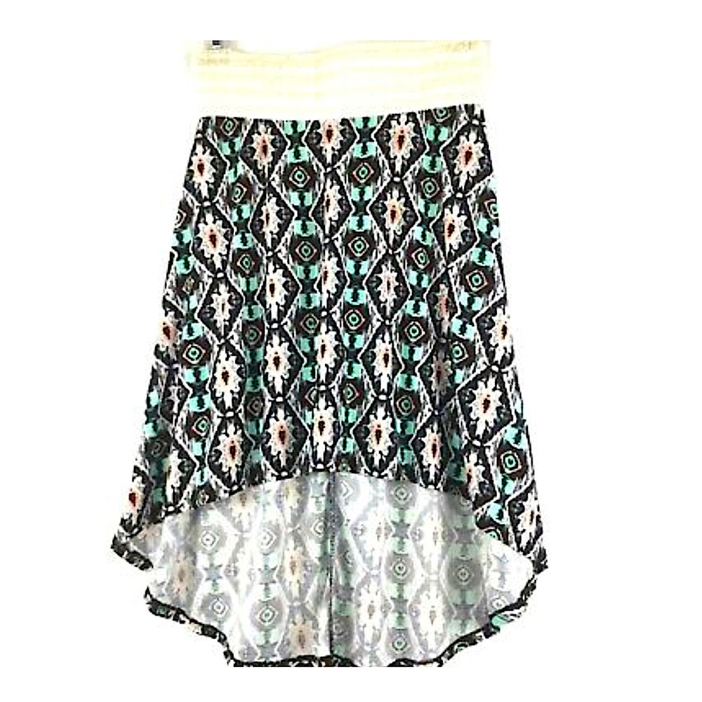 🍒Cute Stylish Aztec Print High- Low Jersey Skirt